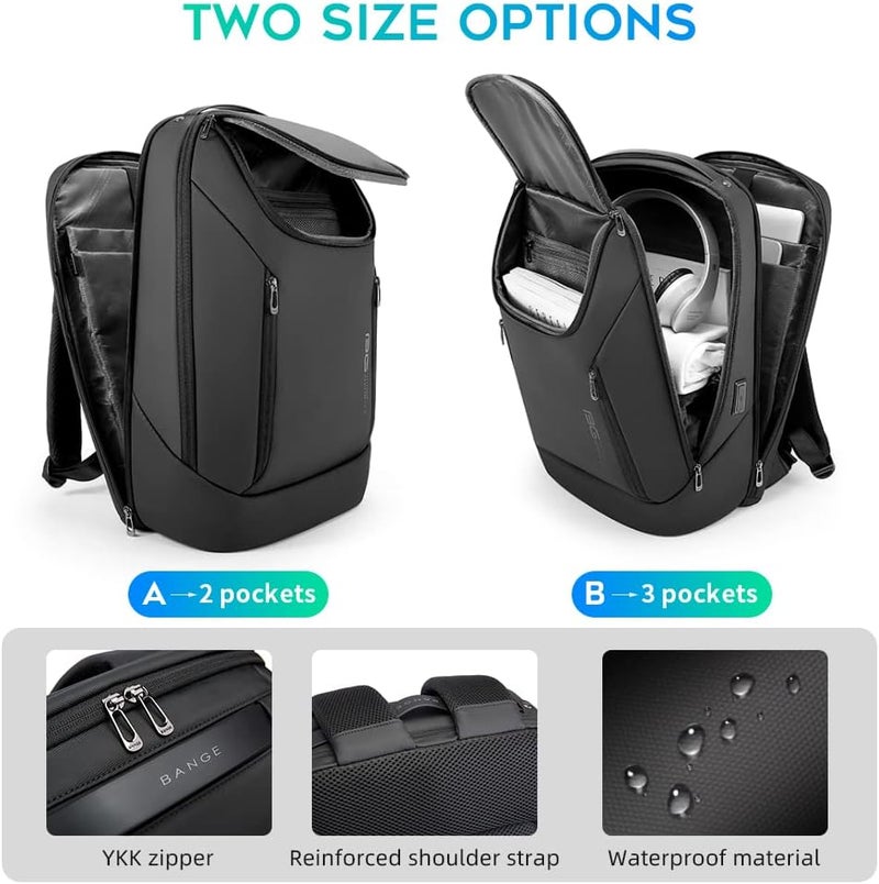 BANGE Business Smart Backpack Waterproof fit 15.6 Inch Laptop Backpack with USB Charging Port,Travel Durable Backpack - Image 3